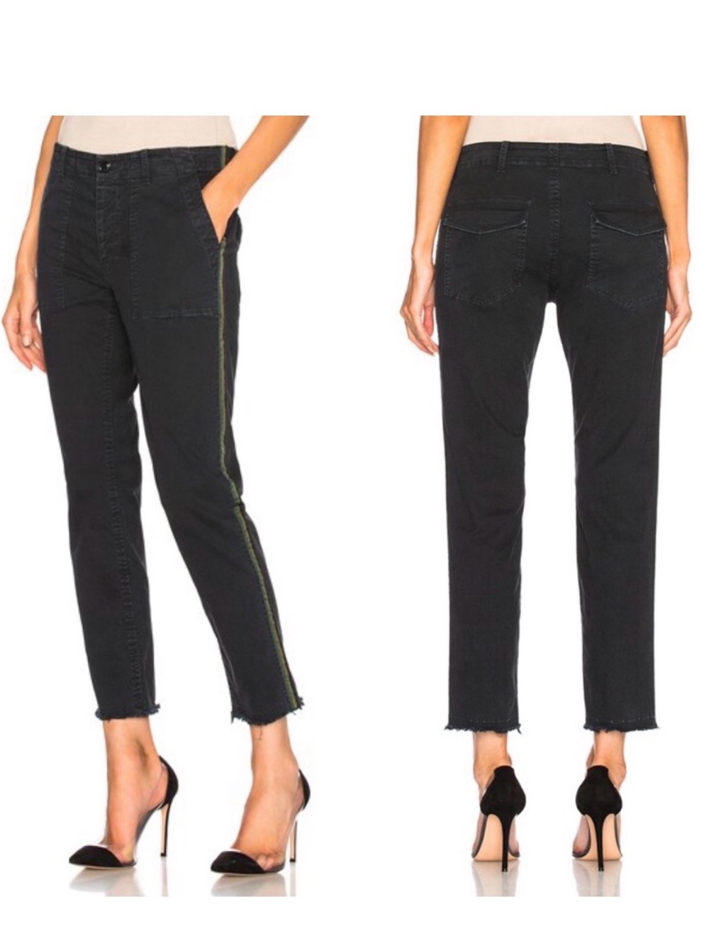 Nili Lotan Jenna Corduroy Pants Carbon Black Tape Size 00